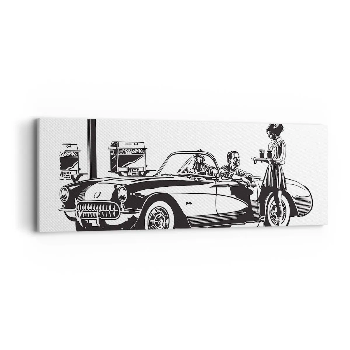 Bild auf Leinwand - Leinwandbild - 60. - unbeschwertes Amerika - 90x30 cm