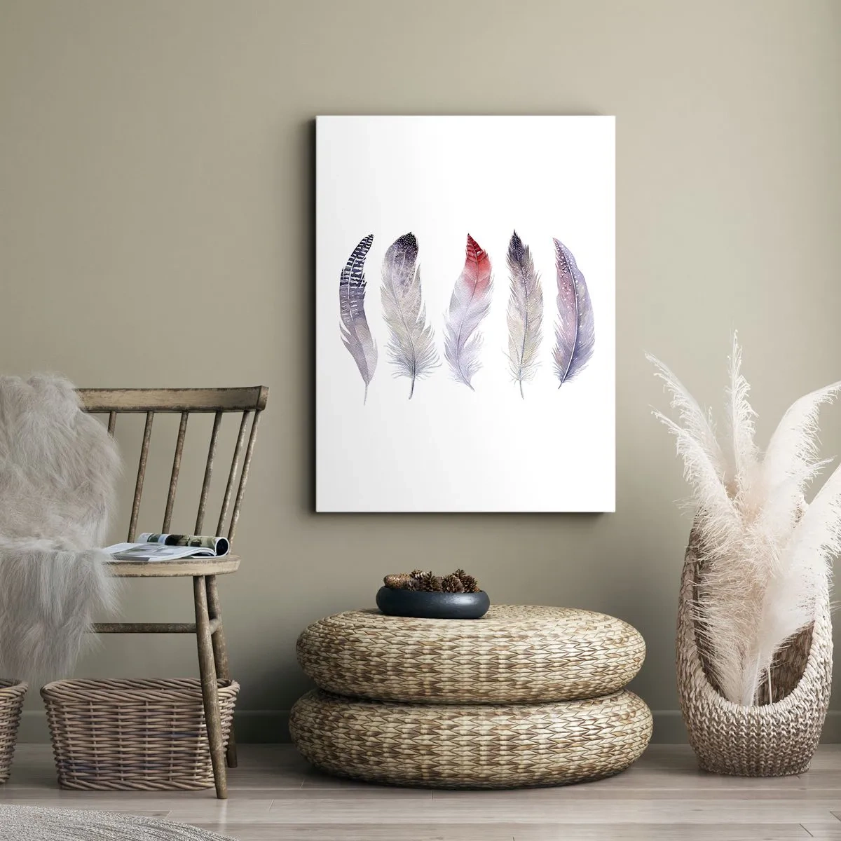 Bild auf Leinwand - Leinwandbild - Zart wie mehrfarbiger Nebel - 65x120 cm