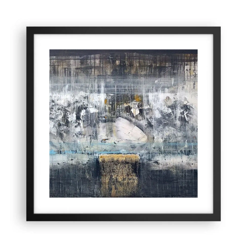 Poster in einem schwarzem Rahmen - Wie auf Eis, wie nach Dezember - 40x40 cm