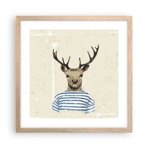 Poster in einem Rahmen aus heller Eiche - Weil ich gestreifte T-Shirts mag! - 40x40 cm