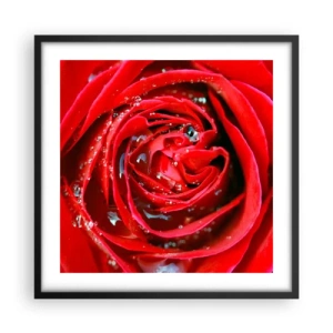 Poster in einem schwarzem Rahmen - In den Tautropfen - 50x50 cm