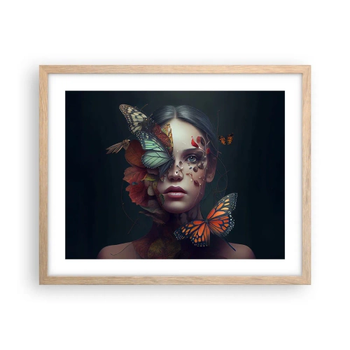 Poster in einem Rahmen aus heller Eiche - Wunderbare Metamorphose - 50x40 cm