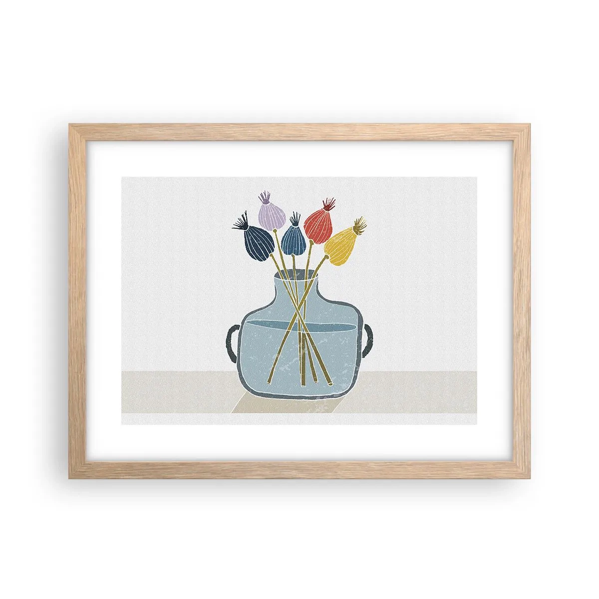 Poster in einem Rahmen aus heller Eiche - Es ist mucksmäuschenstill - 40x30 cm