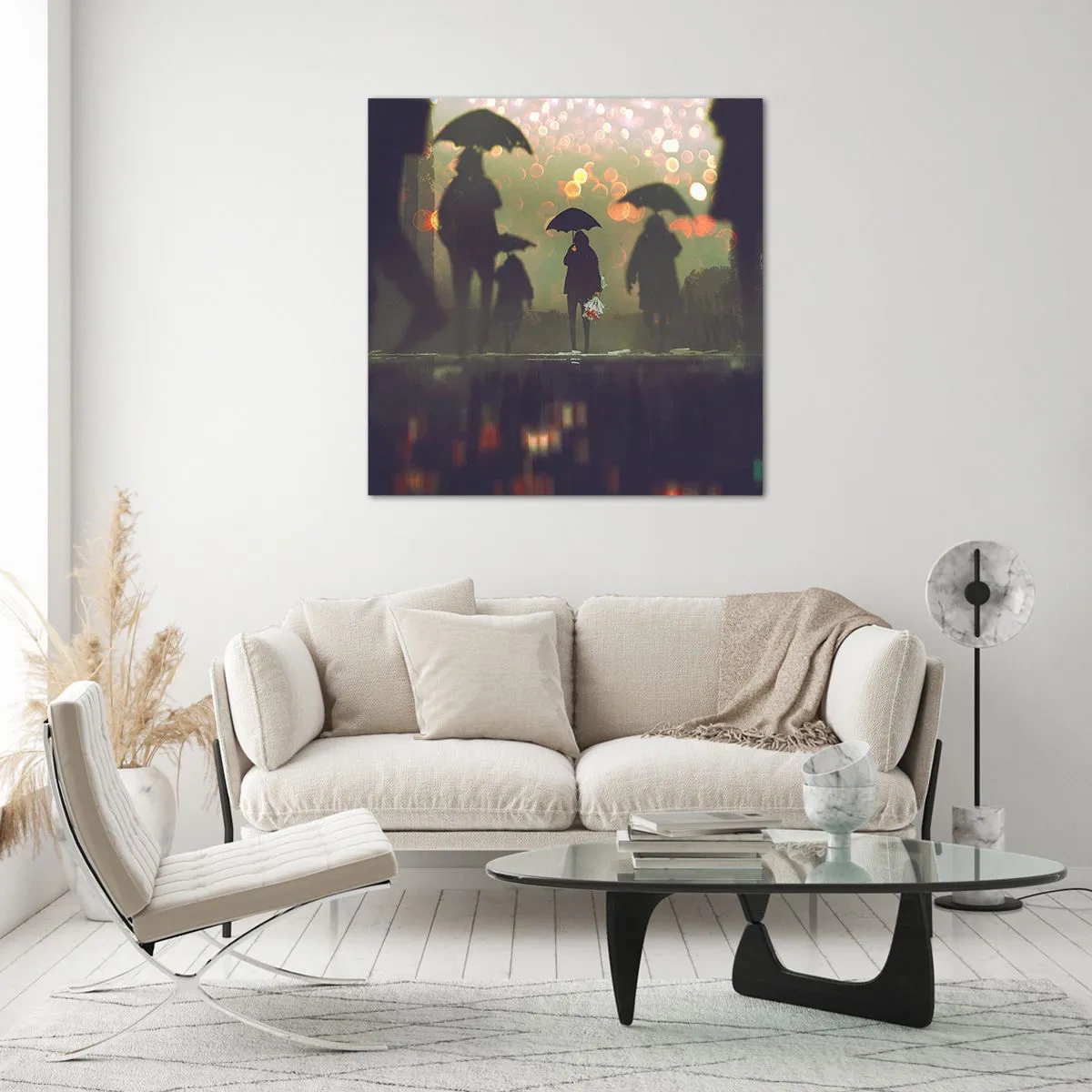 Glasbild - Bild auf glas - Aus der Perspektive eines Regentropfens - 50x50 cm