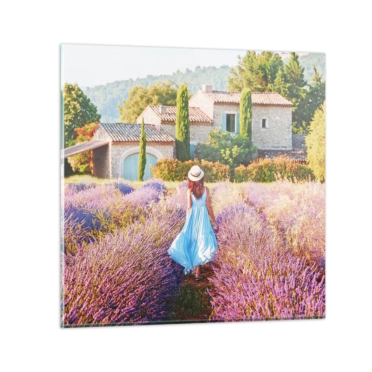 Glasbild - Bild auf glas - Lavendel Mädchen - 30x30 cm