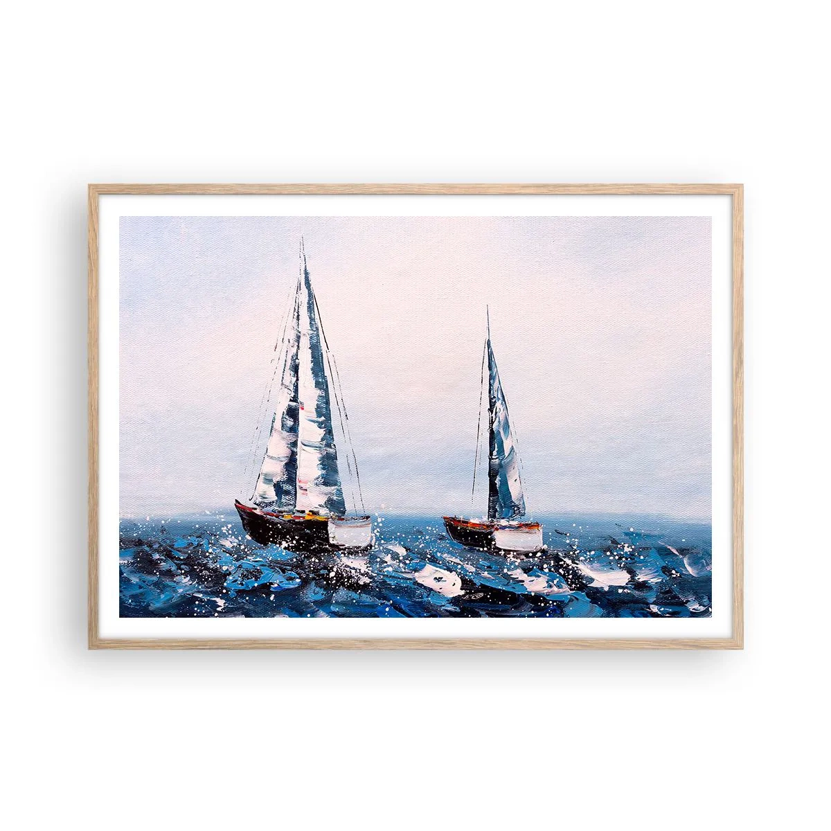Poster in einem Rahmen aus heller Eiche - Bruderschaft des Windes - 100x70 cm