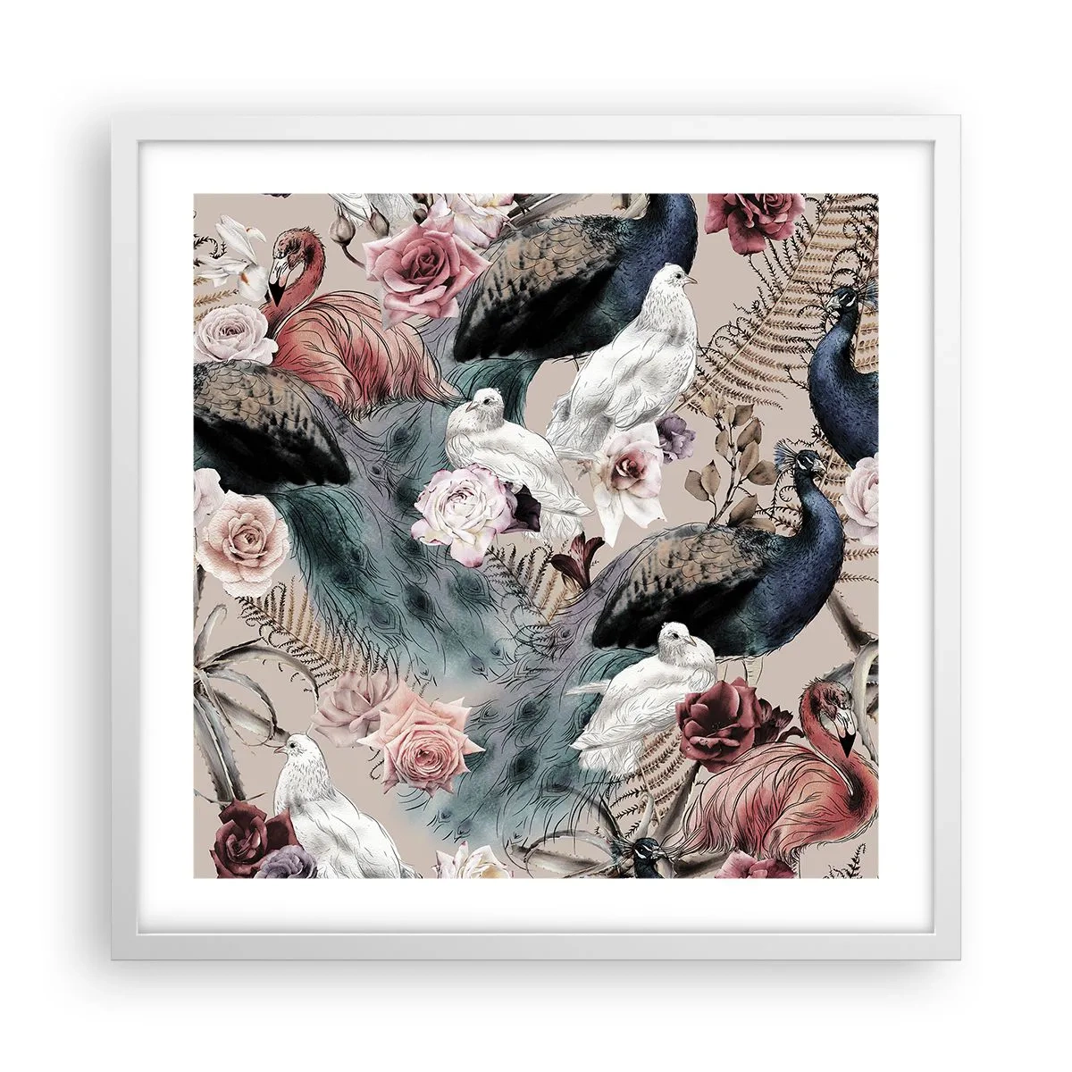 Poster in einem weißen Rahmen - Im Schlossgarten - 50x50 cm