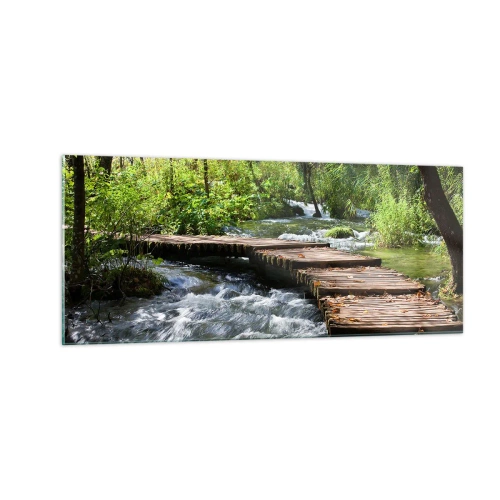 Glasbild - Bild auf glas - Über der schaumigen Kaskade - 100x40 cm