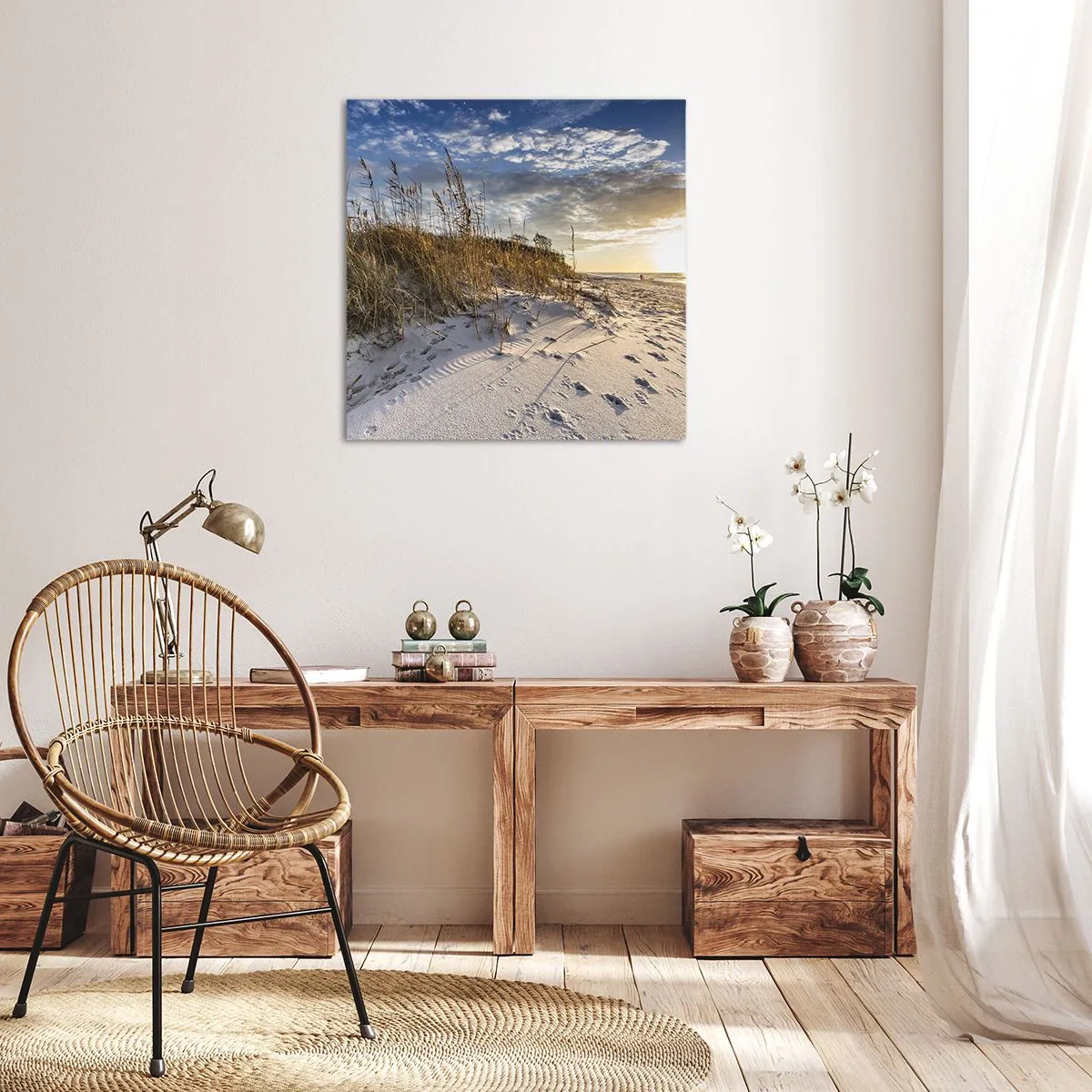 Bild auf Leinwand - Leinwandbild - Einladung zu einem Spaziergang - 70x70 cm