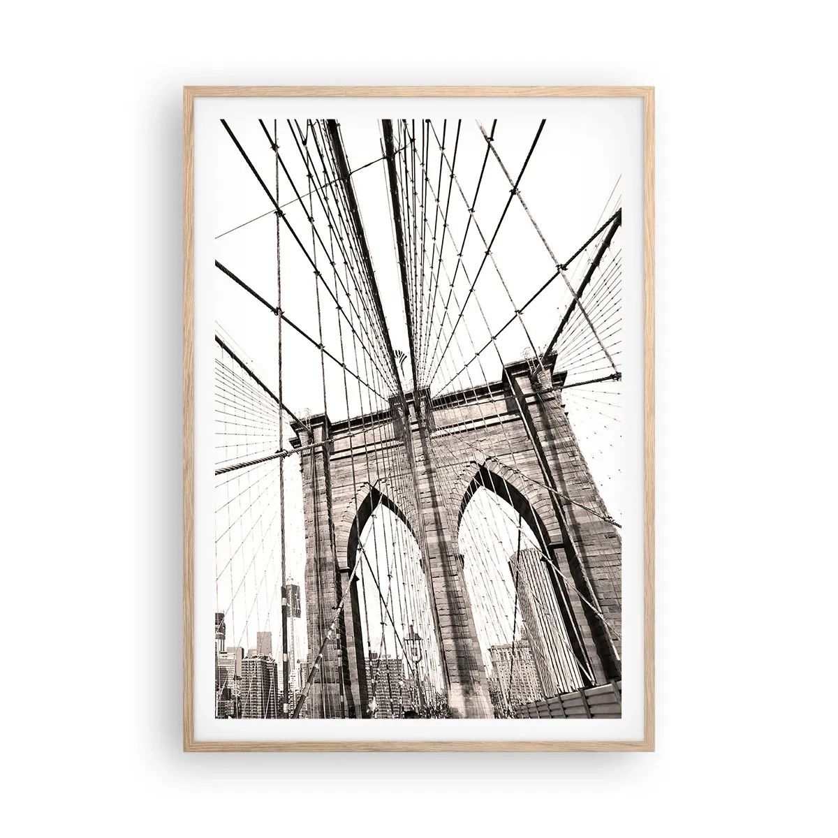 Poster in einem Rahmen aus heller Eiche - New Yorker Kathedrale - 70x100 cm