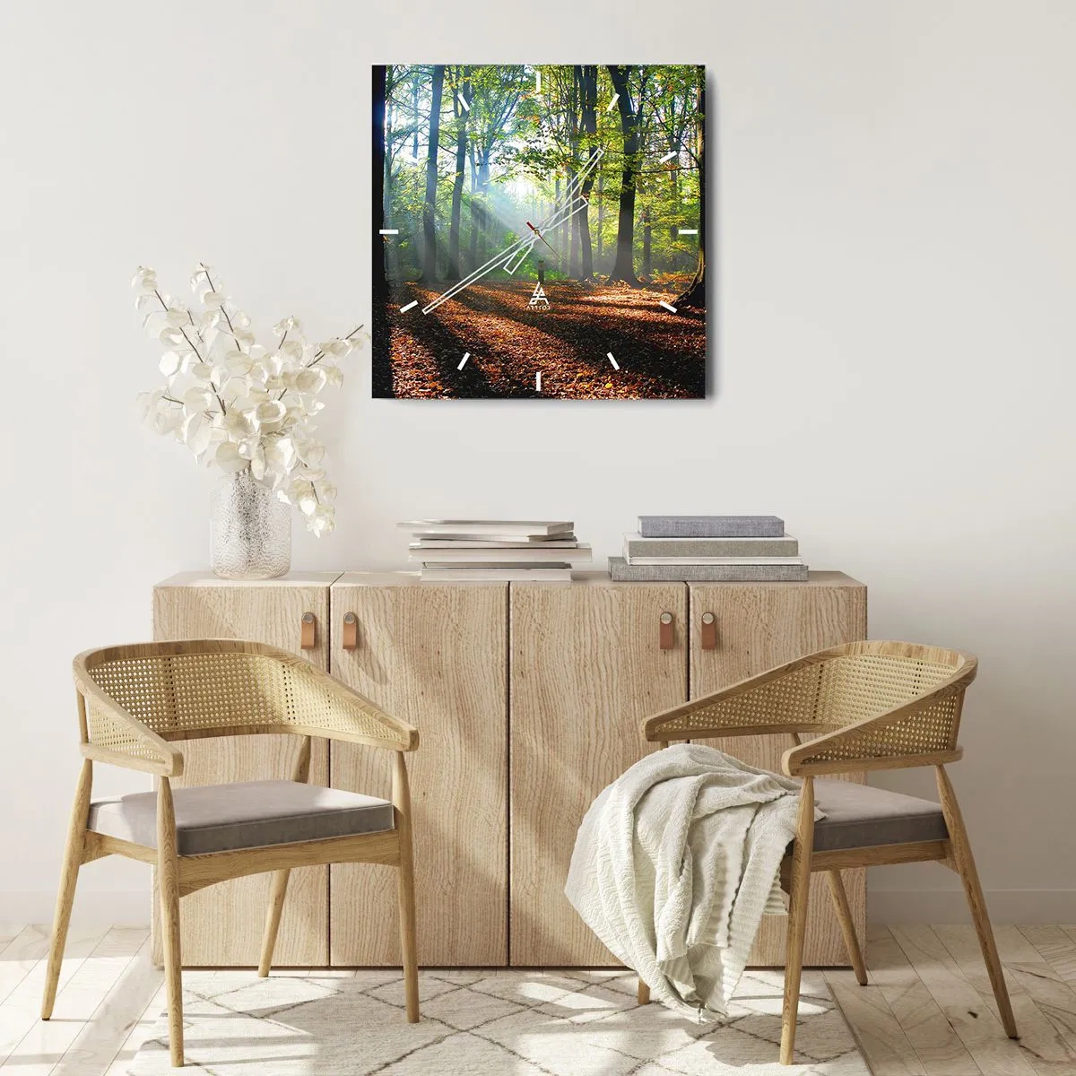 Wanduhr - Glasuhr - Licht und Schatten - 40x40 cm