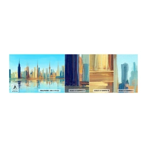 Fototapeten Muster Selbstklebend Deluxe Sticker - Sonnige Metropole - Stadt, Die Architektur, Stück - 100x30 cm