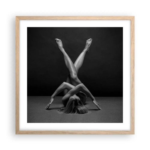 Poster in einem Rahmen aus heller Eiche - Die Geometrie der Nacktheit - 50x50 cm