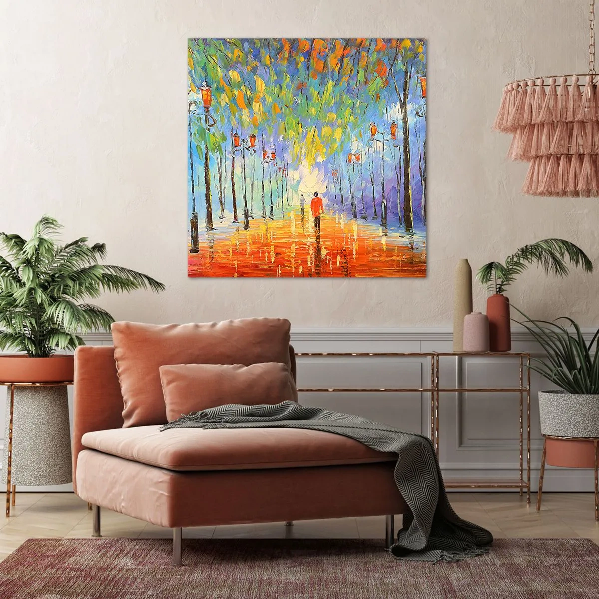 Bild auf Leinwand - Leinwandbild - Nachtlied des Regens - 70x70 cm