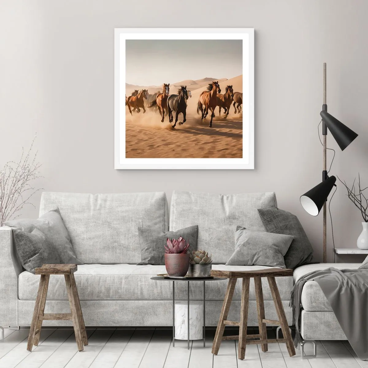 Poster in einem weißen Rahmen - Frei wie der Wind - 60x60 cm