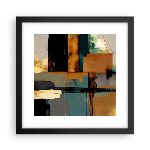 Poster in einem schwarzem Rahmen - Abstraktion – Licht und Schatten - 30x30 cm