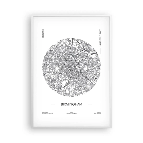 Poster in einem weißen Rahmen - Anatomie von Birmingham - 70x100 cm