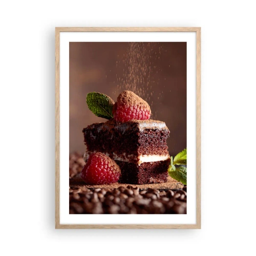 Poster in einem Rahmen aus heller Eiche - Das Leben ist süß - 50x70 cm