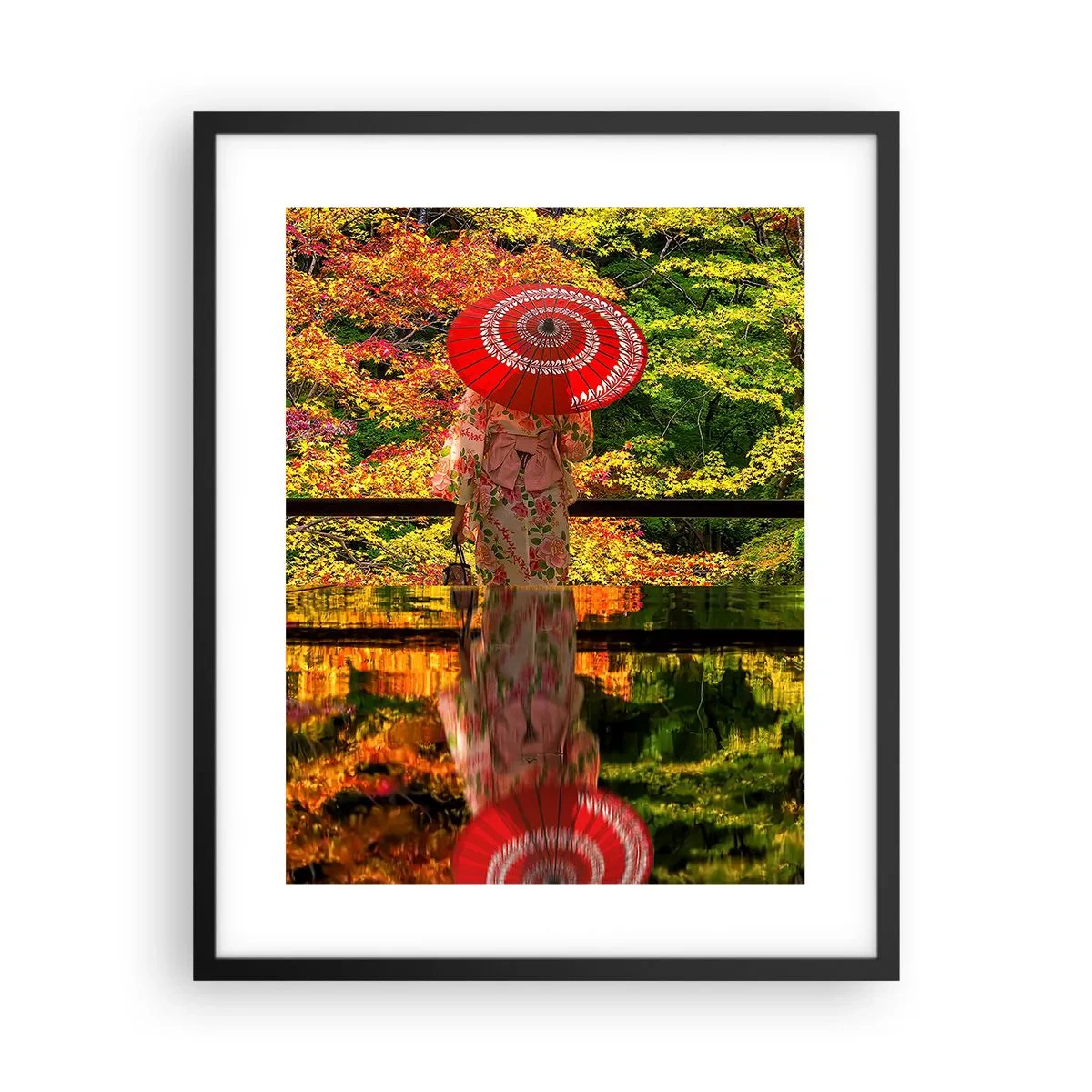 Poster in einem schwarzem Rahmen - Im Tempel der Natur - 40x50 cm