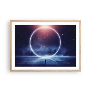 Poster in einem Rahmen aus heller Eiche - Sie sind schon da ... - 70x50 cm