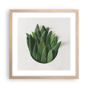 Poster in einem Rahmen aus heller Eiche - Ungebremste Neugier - 40x40 cm