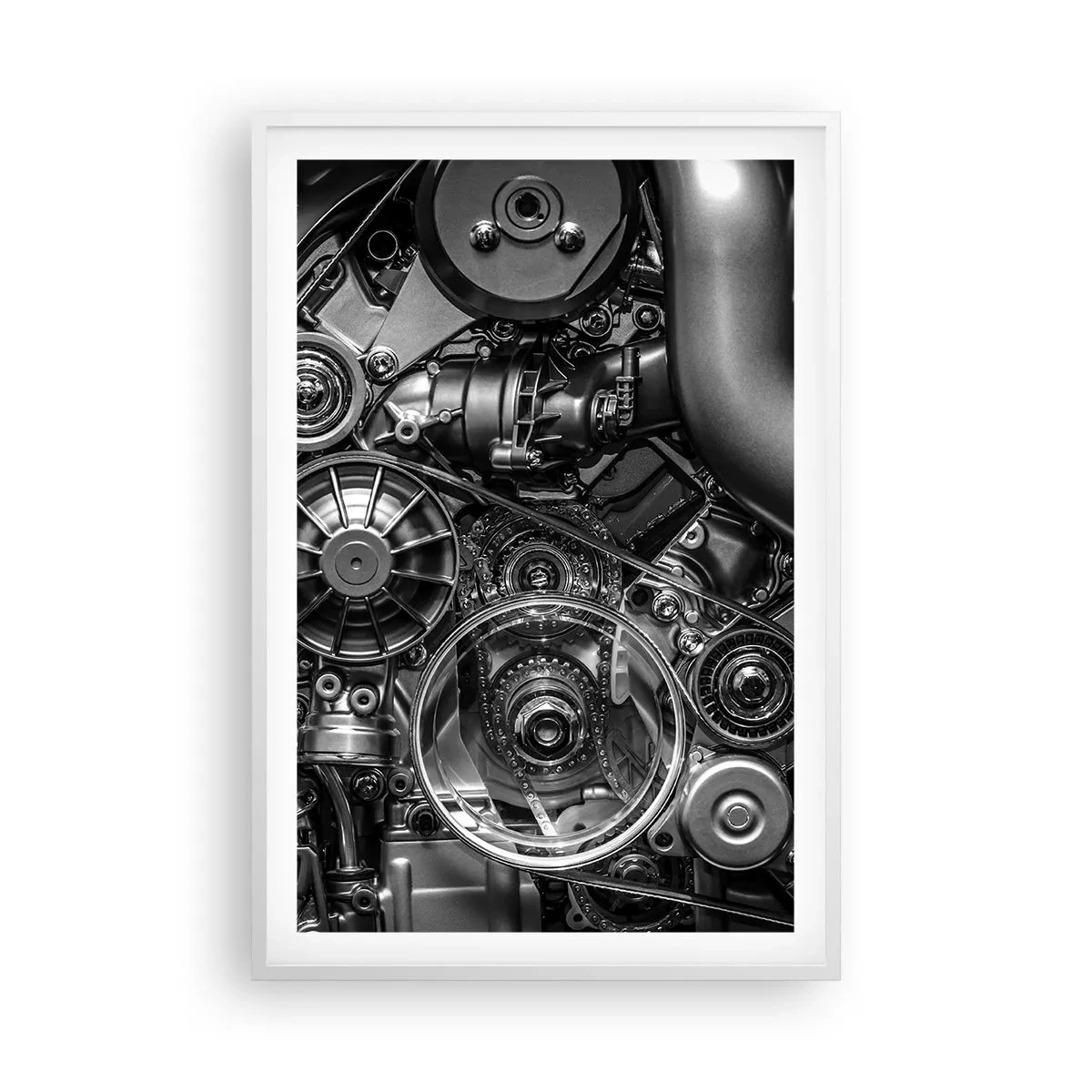 Poster in einem weißen Rahmen - Die Poesie der Mechanik - 61x91 cm