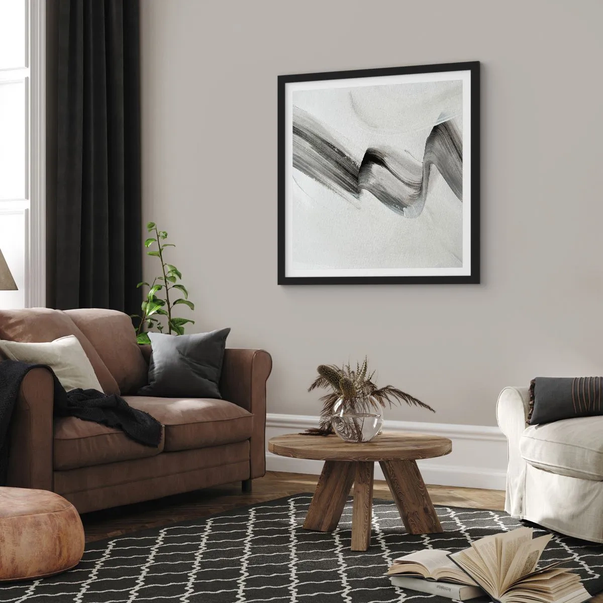 Poster in einem schwarzem Rahmen - Lässig zum Spaß - 50x50 cm