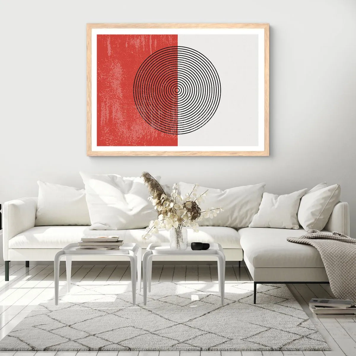 Poster in einem Rahmen aus heller Eiche - Auf den Punkt gebracht - 70x50 cm