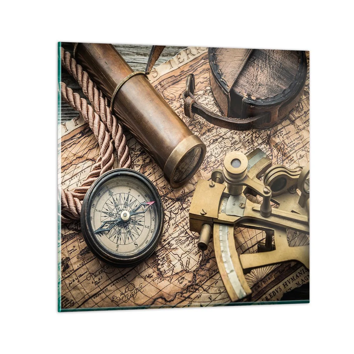 Glasbild - Bild auf glas - Setze Sie einen Kurs - 60x60 cm