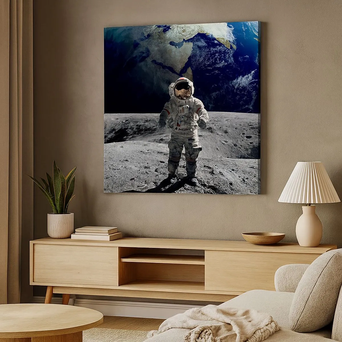 Bild auf Leinwand - Leinwandbild - Grüße vom Mond - 30x30 cm