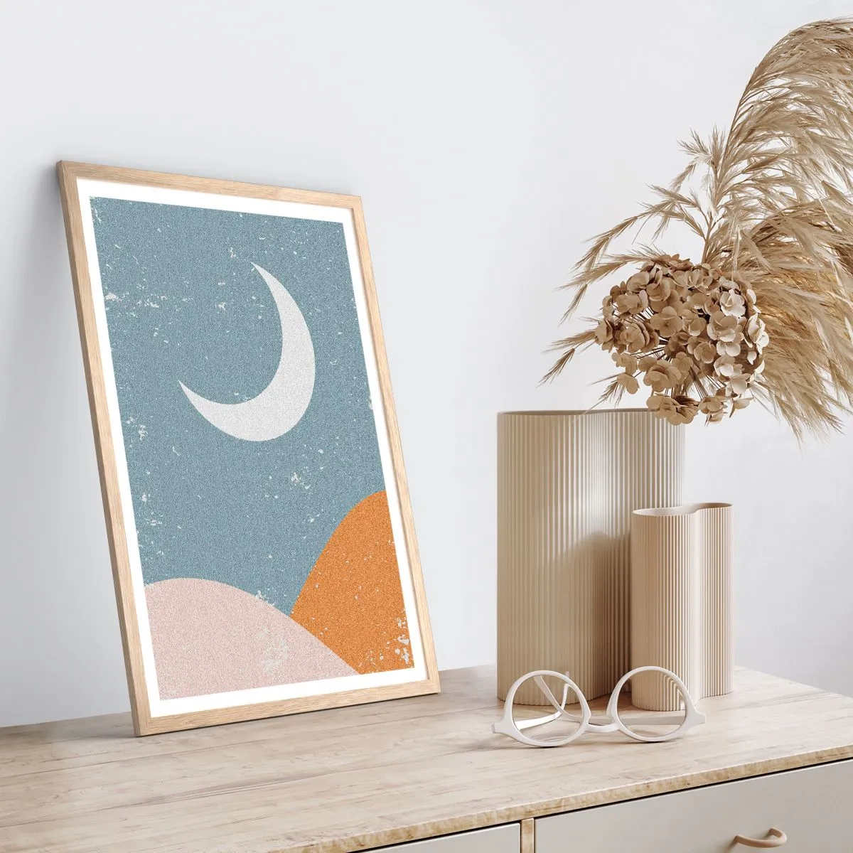 Poster in einem Rahmen aus heller Eiche - Wunder vieler Nächte - 30x40 cm