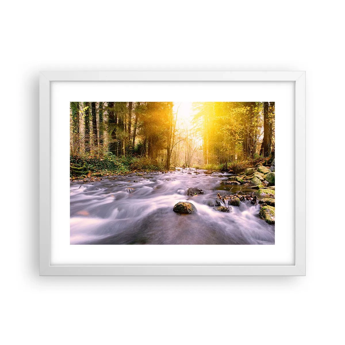 Poster in einem weißen Rahmen - Malachit im Silber- und Goldrahmen - 40x30 cm