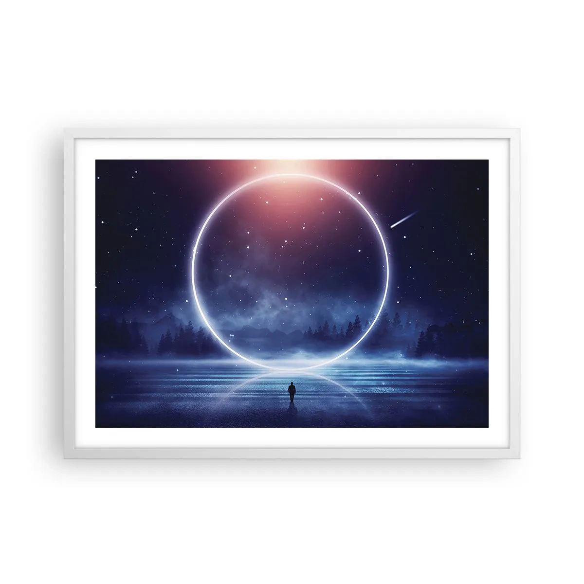 Poster in einem weißen Rahmen - Sie sind schon da ... - 70x50 cm