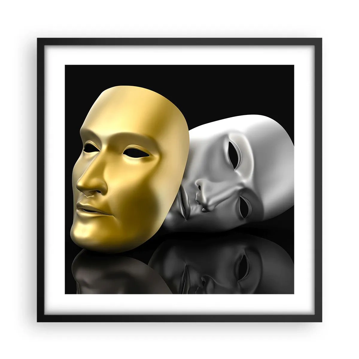 Poster in einem schwarzem Rahmen - Das Leben ist wie ein Theater - 50x50 cm