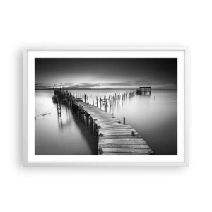 Poster in einem weißen Rahmen - Der Frieden eines vergessenen Ufers - 70x50 cm