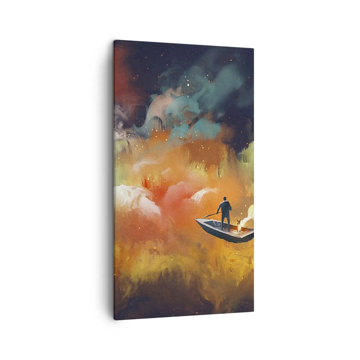 Bild auf Leinwand - Leinwandbild - Mit dem Boot durch die Galaxie - 45x80 cm