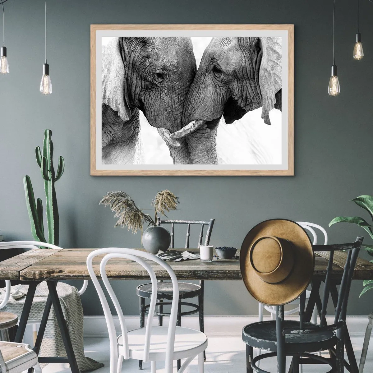 Poster in einem Rahmen aus heller Eiche - Herzliches Geständnis - 70x50 cm