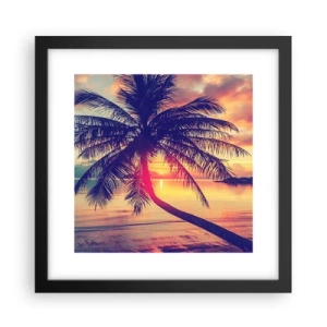 Poster in einem schwarzem Rahmen - Abend unter Palmen - 30x30 cm