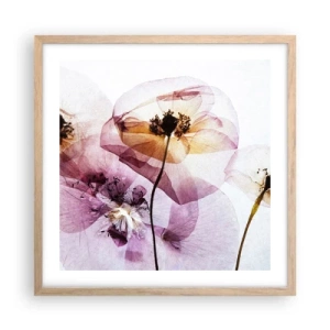 Poster in einem Rahmen aus heller Eiche - Transparente Körperblumen - 50x50 cm