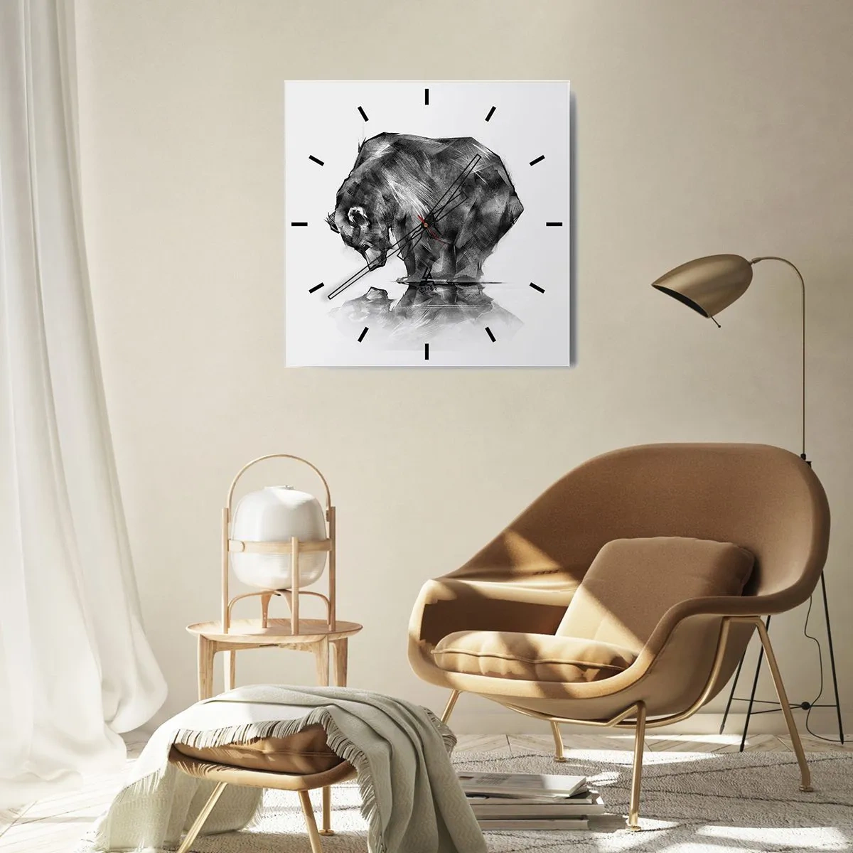 Wanduhr - Glasuhr - Schön, jemanden in der Nähe zu sehen - 30x30 cm