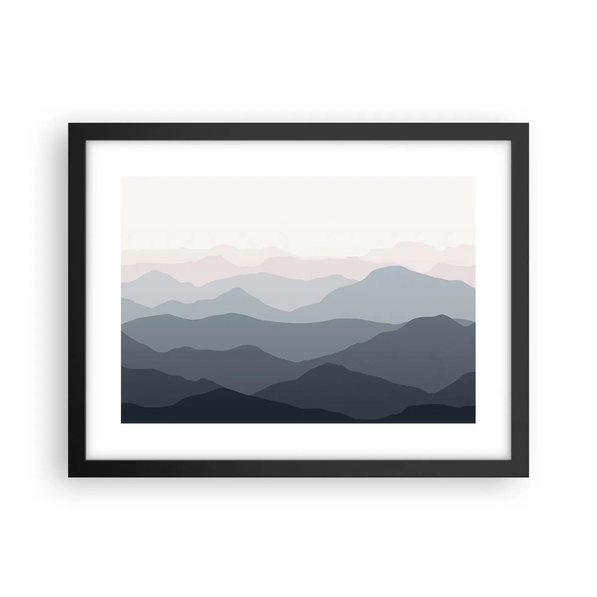Poster in einem schwarzem Rahmen - Wellen der Berge - 40x30 cm