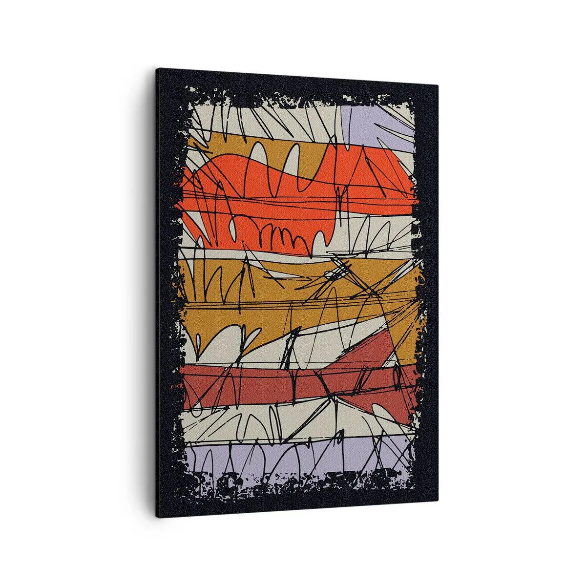 Bild auf Leinwand - Leinwandbild - Abstrakte Komposition in intensiven Farben - 50x70cm - Spontane Komposition - Moderne Wanddekoration für Wohnzimmer und Schlafzimmer ARTTOR
