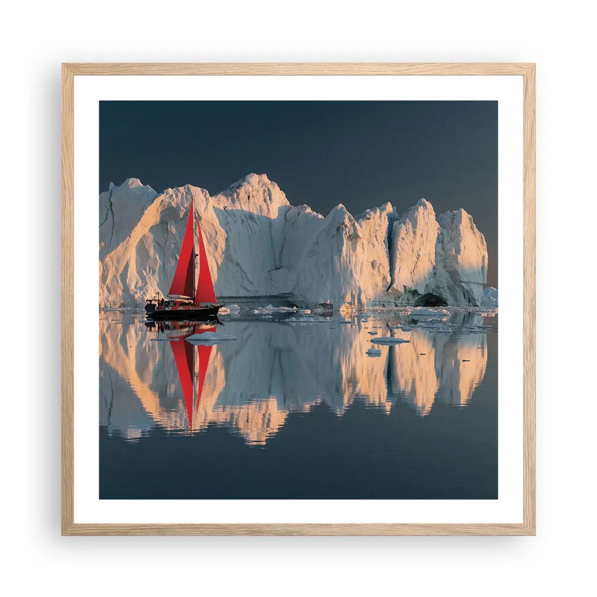 Poster in einem Rahmen aus heller Eiche - Am Rande der Welt - 60x60 cm