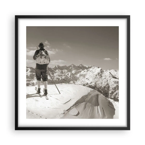 Poster in einem schwarzem Rahmen - Und die Berge bleiben unverändert - 50x50 cm