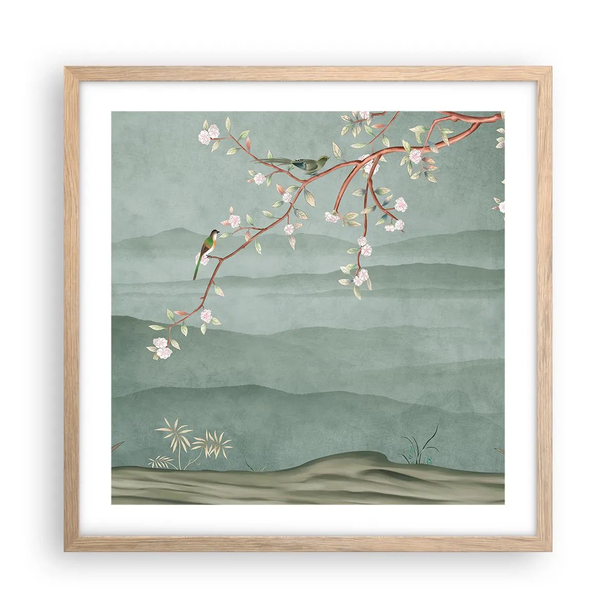 Poster in einem Rahmen aus heller Eiche - Frühling, oh, du bist es - 50x50 cm