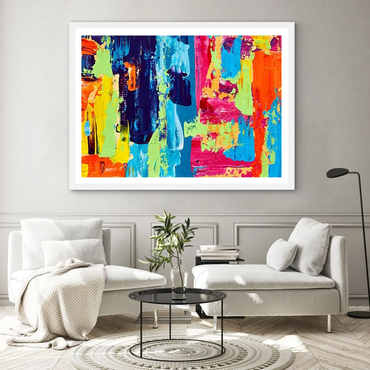 Poster in einem weißen Rahmen - Das Leben ist wunderschoen! - 100x70 cm