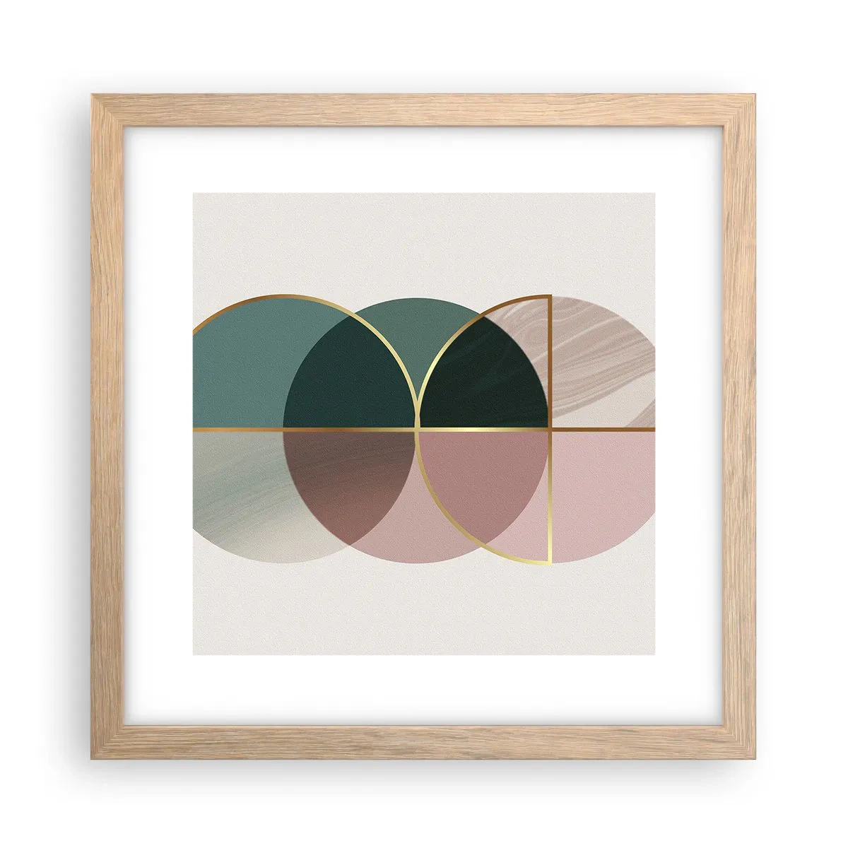 Poster in einem Rahmen aus heller Eiche - Ein Rad hinter dem anderen… - 30x30 cm