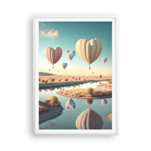 Poster in einem weißen Rahmen - Dank Liebe steigt man auf - 70x100 cm
