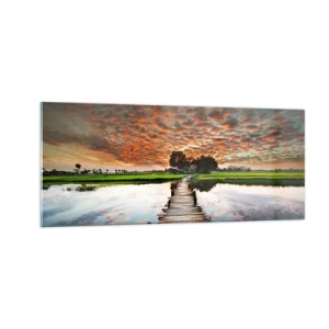 Glasbild - Bild auf glas - Arme ausstrecken - atmen - 100x40 cm