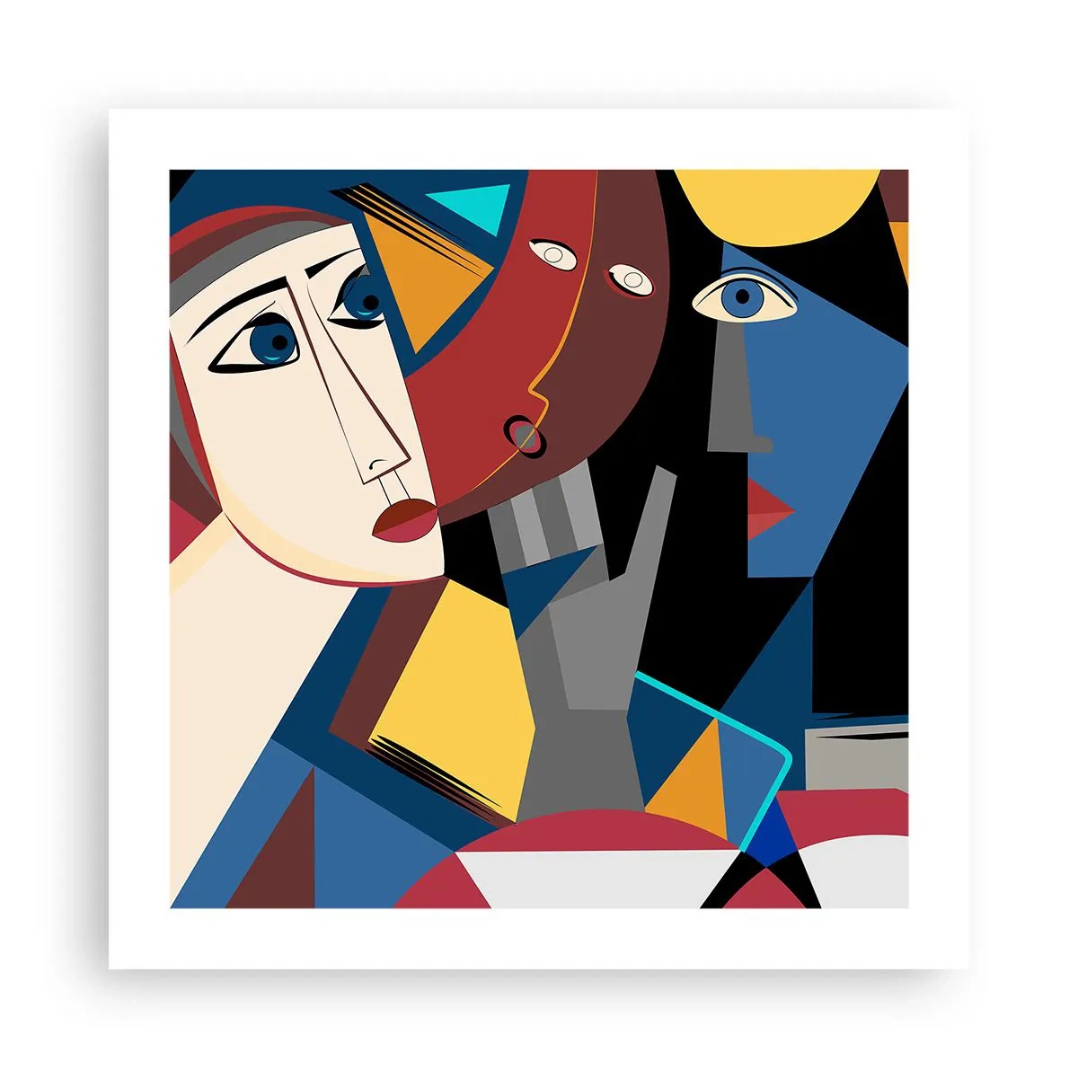 Poster - Gespräch zwischen Kubisten - 50x50 cm